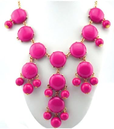 Cooline Hot Fashion Jewelry Misxed Style Bib Choker Alloy Necklace Girl Lady Valentine's Gift,Hot Pink