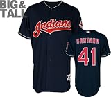 Carlos Santana Jersey: Big & Tall Majestic Alternate Navy Authentic Cleveland Indians Jersey