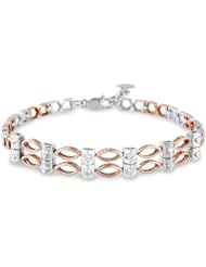 14k/18k White & Rose Gold Diamond Bracelet (0.26 Cttw)