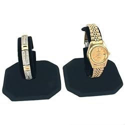 2 Black Velvet Watch Jewelry Bracelet Display Stands