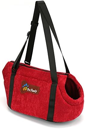 Comfortable Pet Dog Carrier Soft Travel Tote Shoulder Bag Purse (Large, Red)