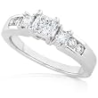 3/4ctw Diamond Princess-cut Three stone Ring&nbsp;in 14Kt White Gold (HI/I1)