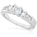 3/4ctw Diamond Princess-cut Three stone Ring&nbsp;in 14kt White Gold (HI/I1)