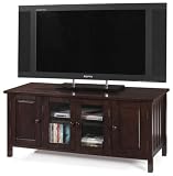 Mssn Wide-screen Tv Stand W/gl 2 Glass Doors Chestnut