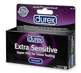 12 Durex Extra Sensitive Lubricated Condoms -Super Thin for Exceptional Sensitivity
