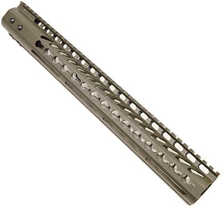 USA Made 15" Lightweight Slim Key-Mod Floating Free with Monolithic Top Rail in OD Green for .223/5.56 By Veriforce Tactical
