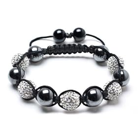 Diamond Iced clear Swarovski crystal mix with Hematite stones friendship bracelet.