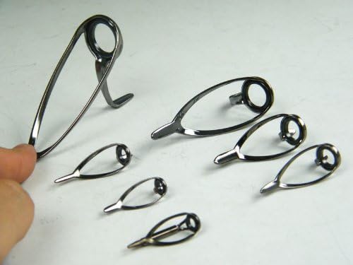 7pcs in Bags Black Nikel Saltwater Sea Heavy Duty Boat Fishing Rod Guides Top TIPS