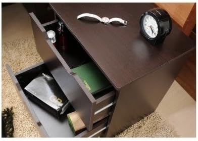 Walnut Nightstand 2 Drawer Wooden