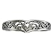 Elegant Sterling Silver Victorian Filigree Heart Ring (sz 4-15)