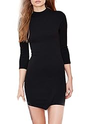 Round Neck Cotton Flared-Skirt Spring Long Sleeves  Dress