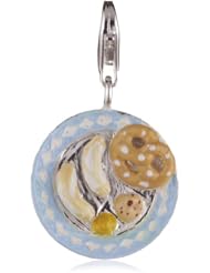 VINANI brand Germany 925 Sterling Silver Charm Pendant Sausage Plate Bavaria enameled HWT