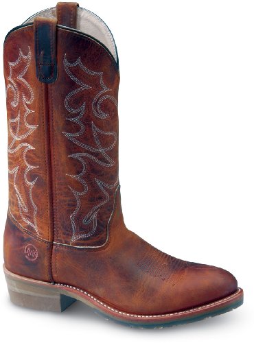 Double-H Boots Men's 12 Inch Gel Cell ICETM Work Western Brown Full Grain 7.5 D US