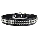 OmniPet Dome Studded Latigo Leather Dog Collar, Black, 1.25" x 23"
