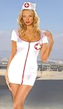 Naughty Nurse Costume Sexy Mini Dress and Hat