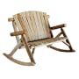 Lakeland Mills Cedar Log Rocking Love Seat, Natural