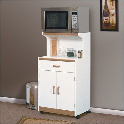 O'Sullivan Universal Microwave Oven Cart in Soft White