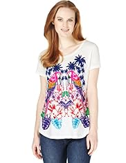 Pure Cotton Mirror Parrot Print T-Shirt