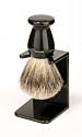 Edwin Jagger Handmade Imitation Ebony Shaving Brush ( Best Badger  Hair ) With Drip Stand 9ej946sds - Small