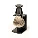 Edwin Jagger Handmade Imitation Ebony Shaving Brush (Best Badger Hair) with Drip Stand - Small