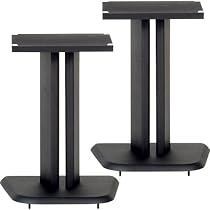 Black Satin Wood Speaker Stands