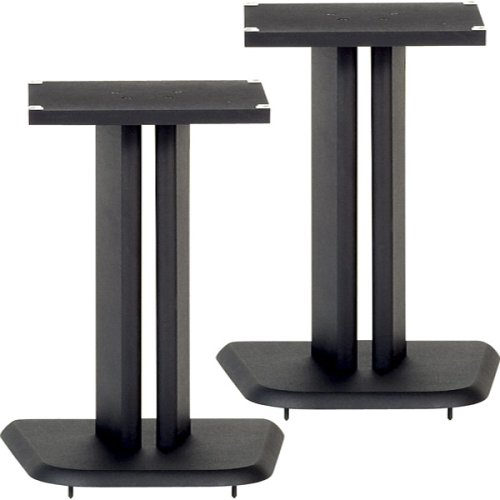 Black Satin Wood Speaker Stands