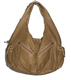 Bueno Brown Distressed Keyhole Hobo Handbag