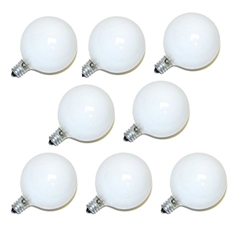 Philips DuraMax 40-Watt G16.5 Decorative Globe E12 Candelabra Base Light Bulbs, Frosted White (8 Pack)