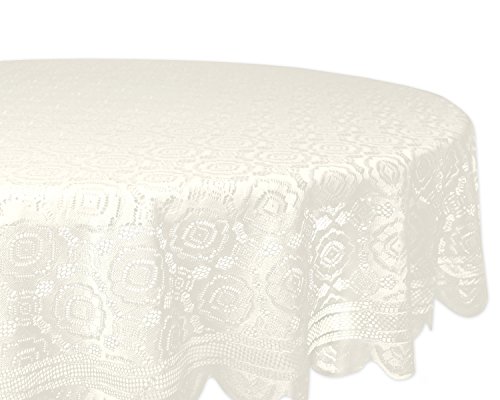 DII Home Essentials 100% Polyester, Machine Washable, Shabby Chic, Vintage Tablecloth or Overlay 63
