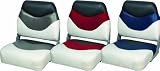 WCI Premium High Back Folding Boat Seat With Marine-Grade Weatherproof Vinyl Upholstery - For Boating And Fishing Comfort