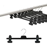 from HANGERWORLD 10 Quality Black Plastic Clip Coat Hangers for Trousers, Skirts and other clothes, garments - Adjustable to 34cm width