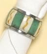 Decorative Napkin Rings With Inlaid Resin and Bone Set / 6