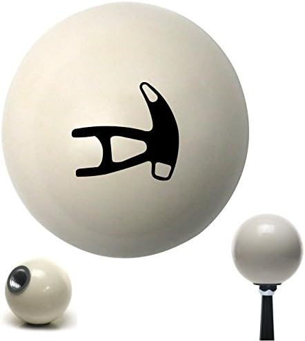 Black Paddle Shift Ivory Shift Knob with 16mm x 1.5 Insert ~ Gear shift transmission knob