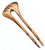 Hair Stick - Egyptian Fan Style Zebrawood - USA Designer Made