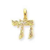 14k Filigree Chai Pendant
