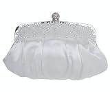 Lady Elegant Satin Clutch Evening Bag with Beading