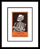 Happy Halloween, Skeleton Holidays & Greetings Framed Art Poster Print, 14x16