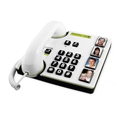 doro MemoryPlus 319ph, Schnurgebundenes Gro�tastentelefon mit 4 Direktwahl-Fototasten und optischer Anrufsignalisierung, wei�