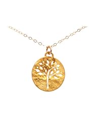Gold or Silver Tree of Life Necklace - Vermeil or Sterling Silver Hammered Round Tree Cutout Necklace