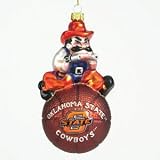 Oklahoma State Cowboys 5 Glass Mascot Basketball Ornament