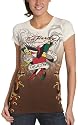 Ed Hardy Women's Short Sleeve Multiprint Dip Dye & Foiled Tunic-True Till Death