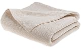 Faribault Cathedral Upland Cotton Queen Blanket, Natural