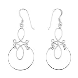 Sterling Silver Scroll Drop Dangling Earrings