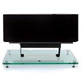 Lovan USA Millennium Series Center Speaker Stand, Matte Black, Clear Glass Base