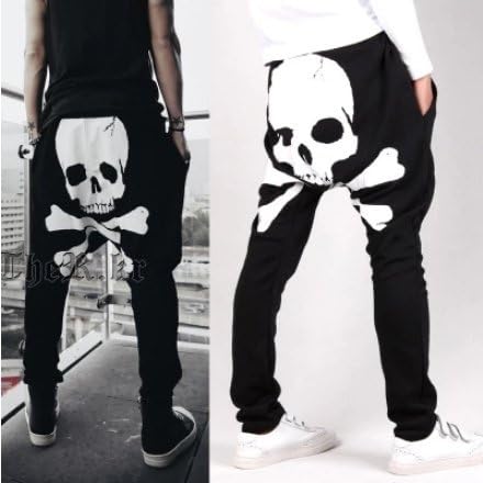 Hot Sale New 2014 Mens Fashion Harem Pants Skull Designed Fitted Sweatpants For Men Hip Hop Loose Pants Male Street Trousers