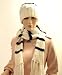 All in One Winter 2 PC Woven Scarf and Hat Set for Women, WHITE