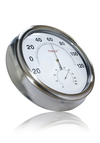 Timex TX3150 Stainless-Steel All-Weather Patio Thermometer with Hygrometer