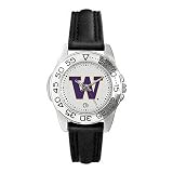 Washington Huskies Suntime Ladies Sports Watch w/ Leather Band - NCAA College Athletics