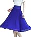 Face N Face Women's Chiffon Casual High Waist Pleated A Line Full Midi Skirt