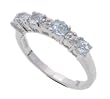 SilverBin Sterling Silver Anniversary Style Blue and Clear Alternating Stone CZ Ring